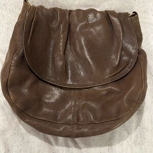 Taupe saddle cross body bag